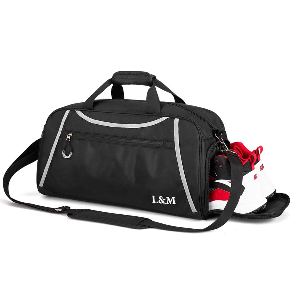 Gym Bag Sports Duffle Bag with Shoes Compartment and Wet Pocket Travel Holdall Bag for Men and Women