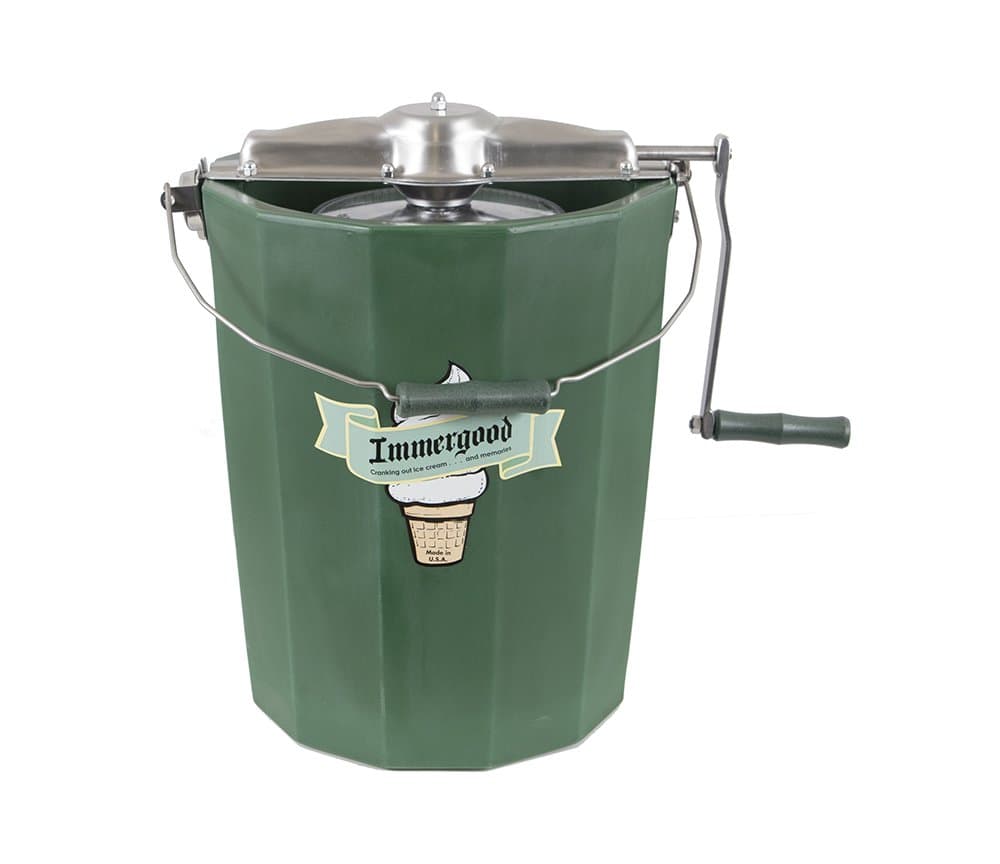PREMIUM Large 8 qt. - Immergood Ice Cream Maker - Stainless Steel - Hand Crank