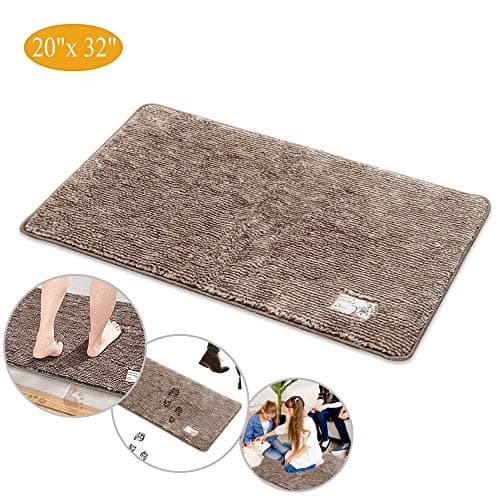 Indoor Super Absorbent Dirt Trapper Doormat, Magic Step Clean Mat Absorbs Mud and Water Door Mats, XL Non Slip Rubber Backing Entrance Rug for Front Door, Bathroom  (20" x 32" Large Mat)