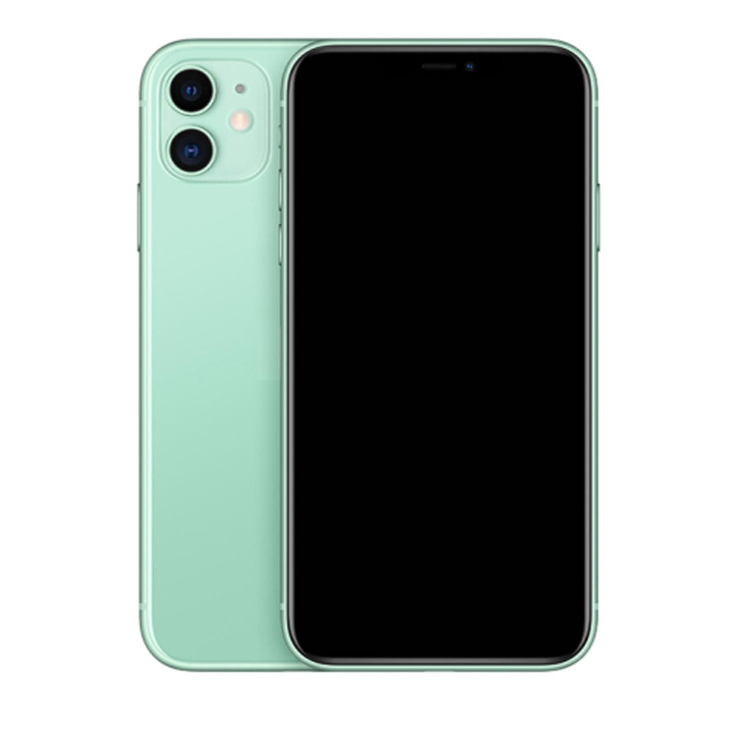 Non-Working Fake Phone, Realistic Feel, No-Logo Dummy Replica Compatible with iPhone 11 (Green, Black Screen)