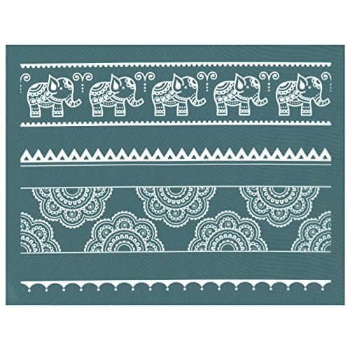 DIY Silk Screen Printing Stencil, Ready to Use "Mehndi Mandala Elephant" Design for Fabric, Wood, Ceramic, T-Shirts, and More!