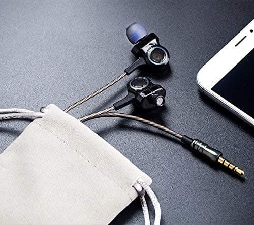 Sainyer Triple Driver in Ear Headphones with Microphone Volume Control Extra Bass Earbuds Stereo Headphones Noise Cancelling Earbuds for Apple and Android(Black)…