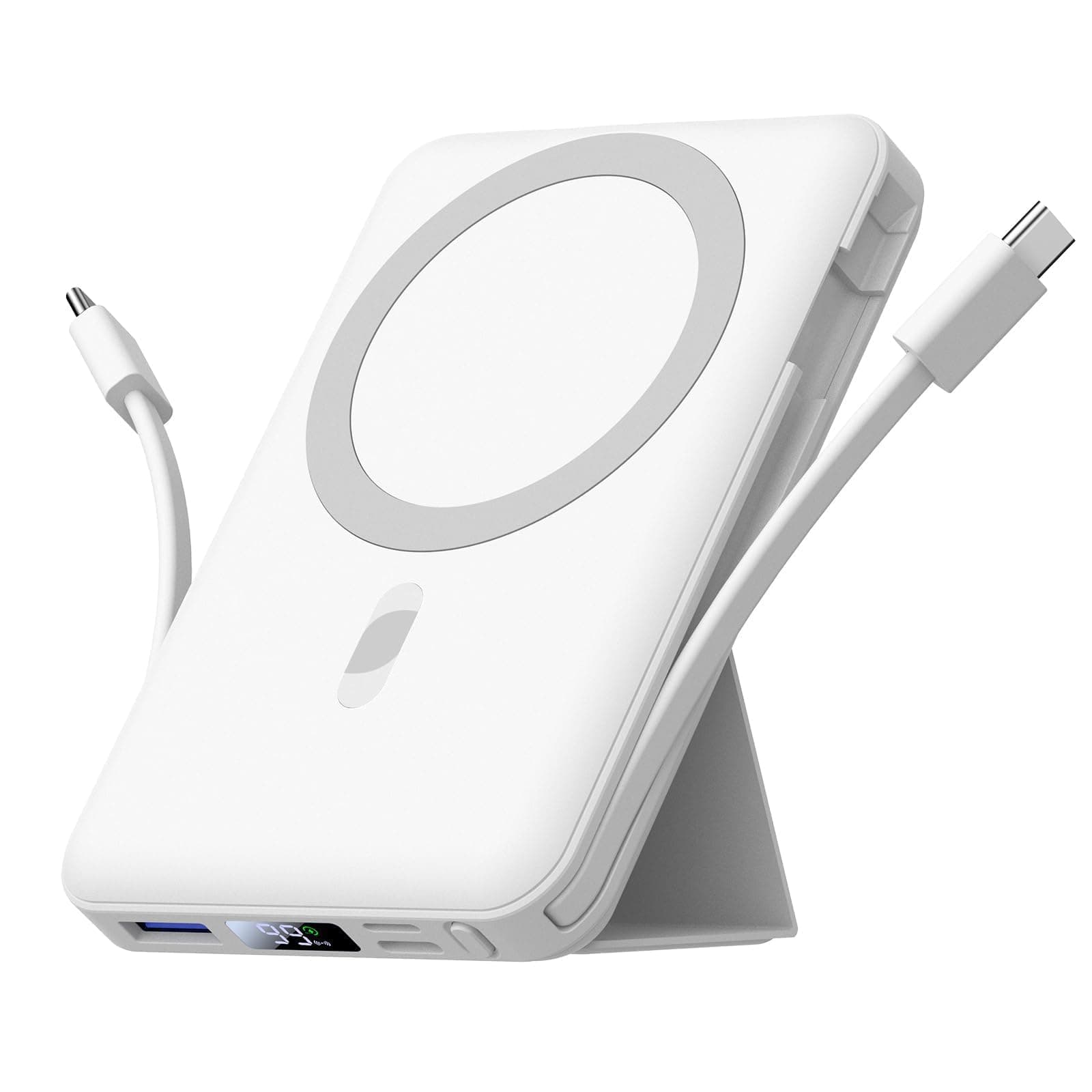 Azmuth for Magsafe Battery Pack, 10000mAh Magnetic Power Bank 22.5W PD Fast Charging with LED Display Wireless Portable Charger for Magsafe with Stand for iPhone 17/16/15/14/13/12/Pro/Pro Max