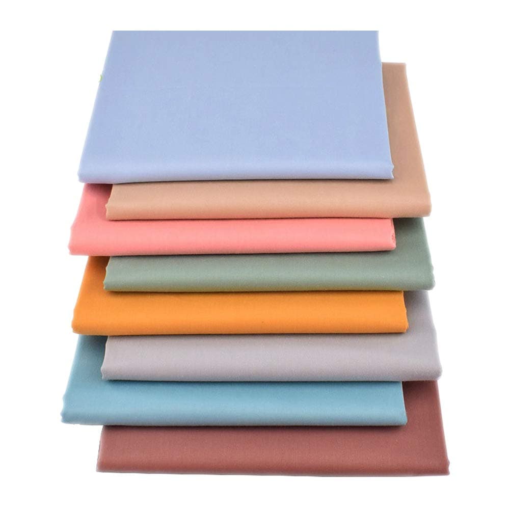 Fabric, 8 pcs/lot Fat Quarter Fabric Bundles Top Cotton 19.69” x 19.69” (50cm x 50cm) Quilting Craft Fabric, Pre-Cut Squares Sheets for Patchwork Sewing Quilting Crafting, Bright Solid Color