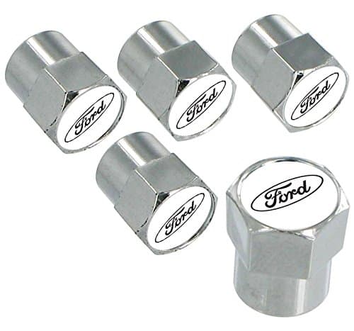 Ford Logo Valve Cap Covers (White)