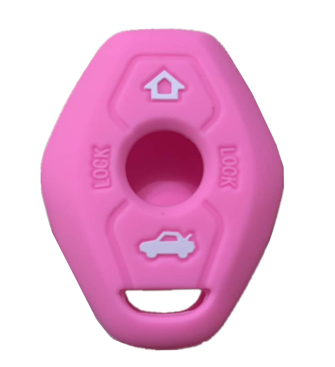Rpkey Silicone Keyless Entry Remote Control Key Fob Cover Case Protector Replacement Fit for BMW 3 5 7 Series M3 M5 M6 X3 X5 Z3 Z4 Z8 LX11FZV(Pink)