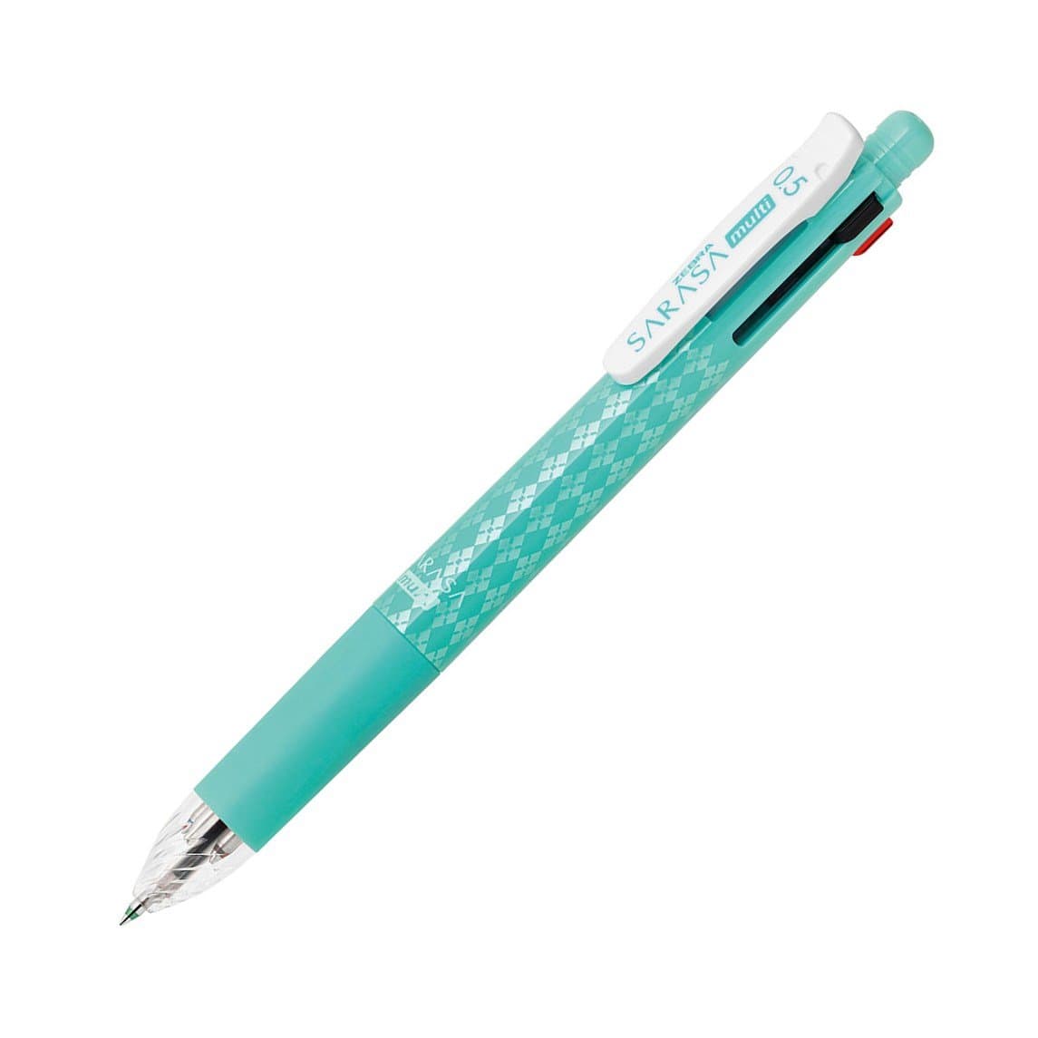 Zebra Sarasa Multi 0.5, Four Colors (Black, Red, Blue, Green) Gel Ballpoint Pen 0.5mm + Mechanical Pencil 0.5mm - Blue Green (Japan Import)