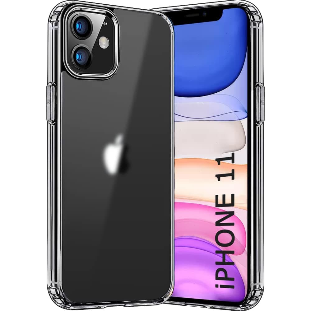 TheGiftKart Ultra-Hybrid Back Cover Case for iPhone 11 | Shockproof Design | Camera Protection Bump | Hard Back Bumper Case Cover for iPhone 11 (PC & TPU, Translucent Back, Transparent Sides)