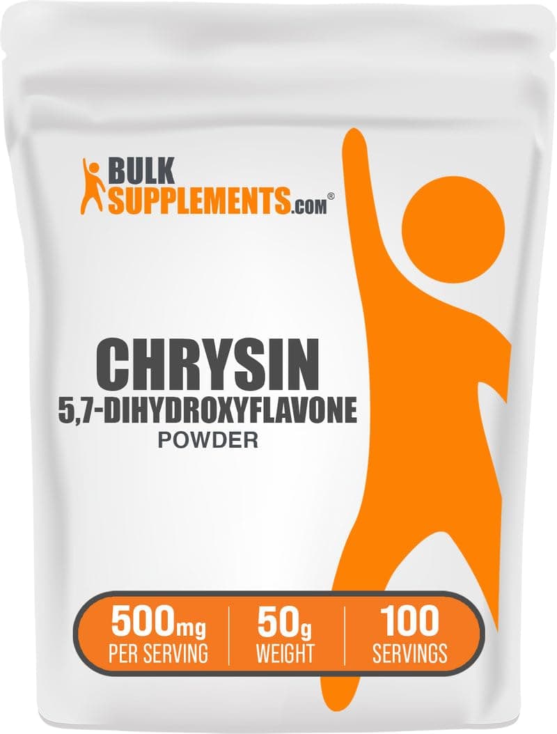 BulkSupplements.com Chrysin Powder - 5,7-Dihydroxyflavone, Chrysin Supplement, Antioxidants Supplement - Gluten Free, 500mg per Serving, 50g (1.8 oz) (Pack of 1)