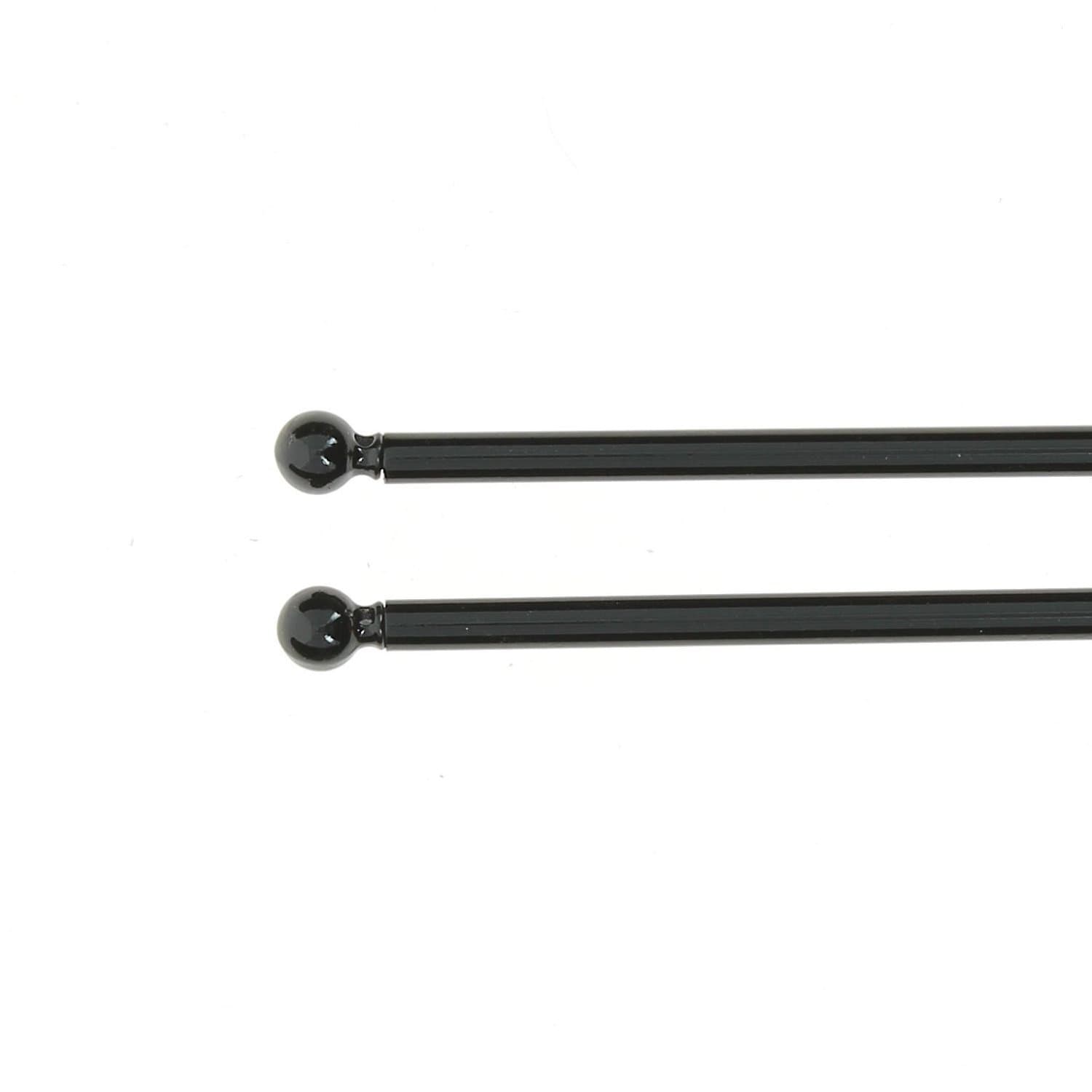 Set of 2 Extendable Black Net Curtain Rods, Wrought Iron, 40-60cm (15.7"-23.6"), Metal, 5104/4095