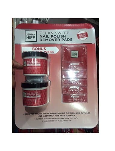 Nail Polish Remover Pads, 55 round pads (each 3.68 SQ. IN.) (2 jars), 5 Square Pads (5x5) IN