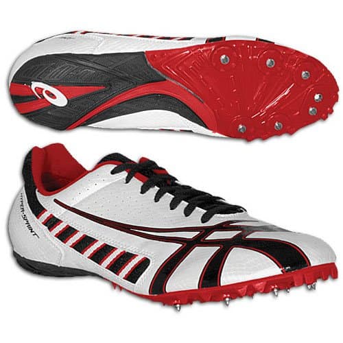 ASICS174; Men's HyperSprint8482; (sz. 07.0, Black/Onyx/Fire Red)