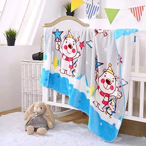 Mahi Fashion Baby's Reversible Blanket (Ivory, 0-2 Years)