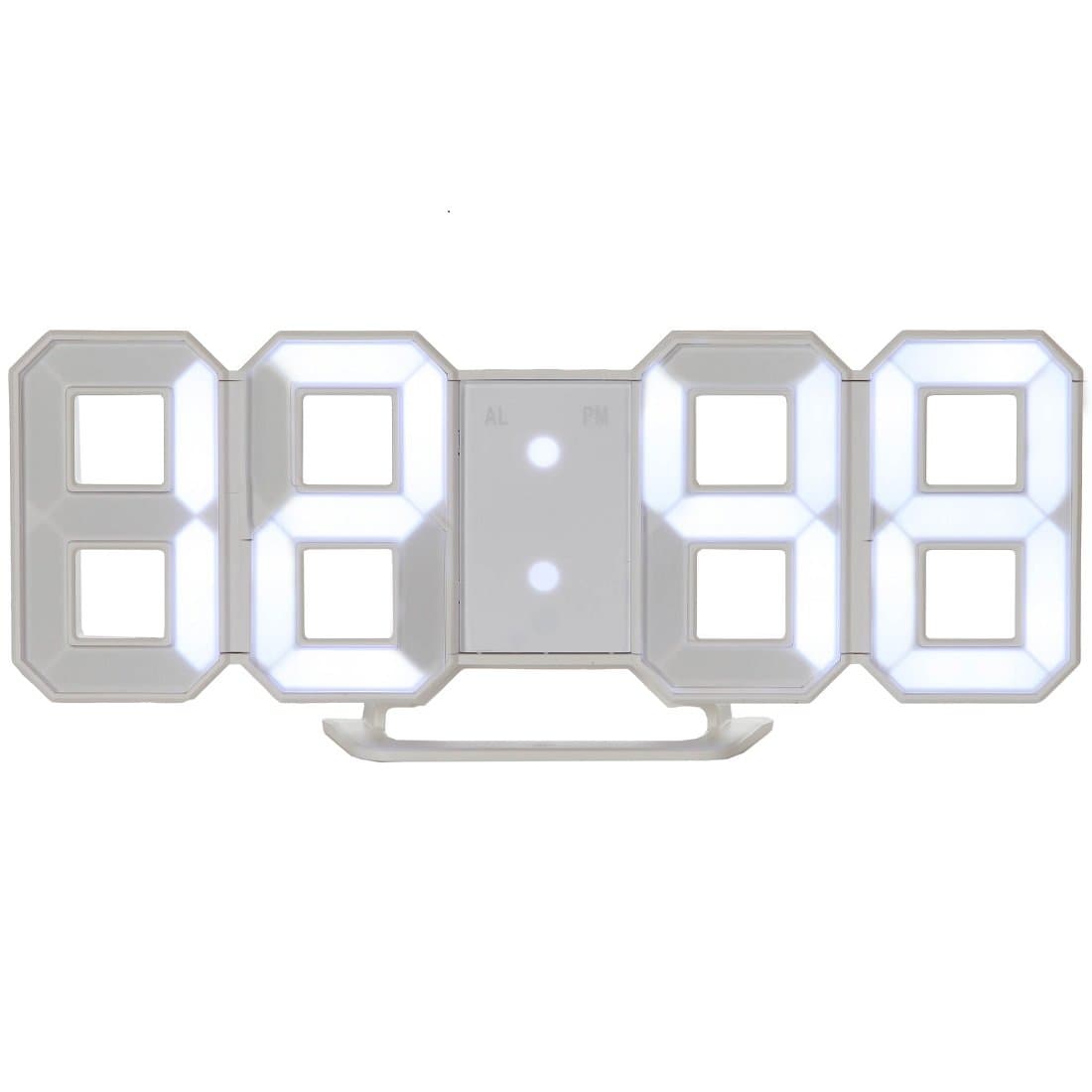 Lily's Home Minimalist LED Clock - Digital Led Desk or Wall Clock White SW596