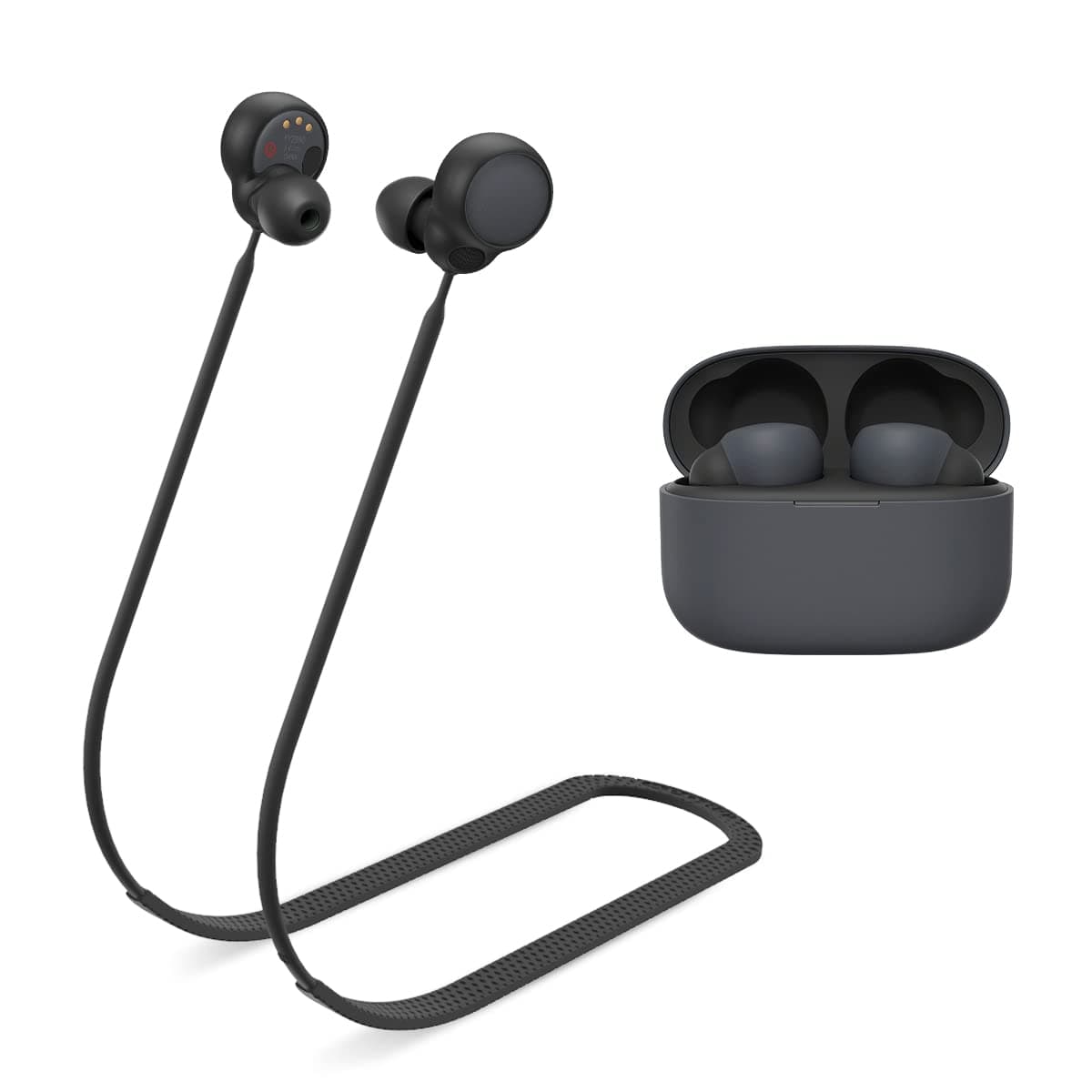 WOFRO Anti-Lost Strap for Sony Linkbuds S Earbuds, Sports Soft Silicone Lanyard Accessories Compatible with Sony LinkBuds S Truly Wireless Noise Canceling Headphones Neck Rope (Black)