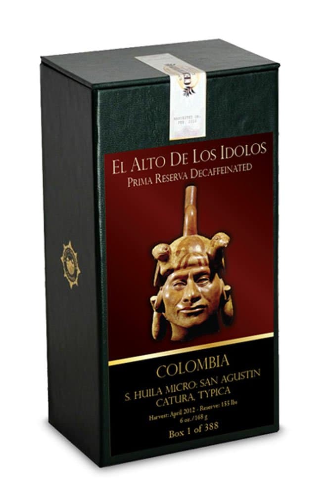 Exotic Origins Coffee: 3 Boxes of 91 Point – El Alto De Los Idolos – Decaf – Blend of Two Varietals: Caturra and Typica – Limited Reserve of 155 Pounds – San Agustin Micro Climate in Huila, Colombia – Save 10% on Three Sequentially Numbered Boxes of 388 – Whole Bean – 6 Oz.