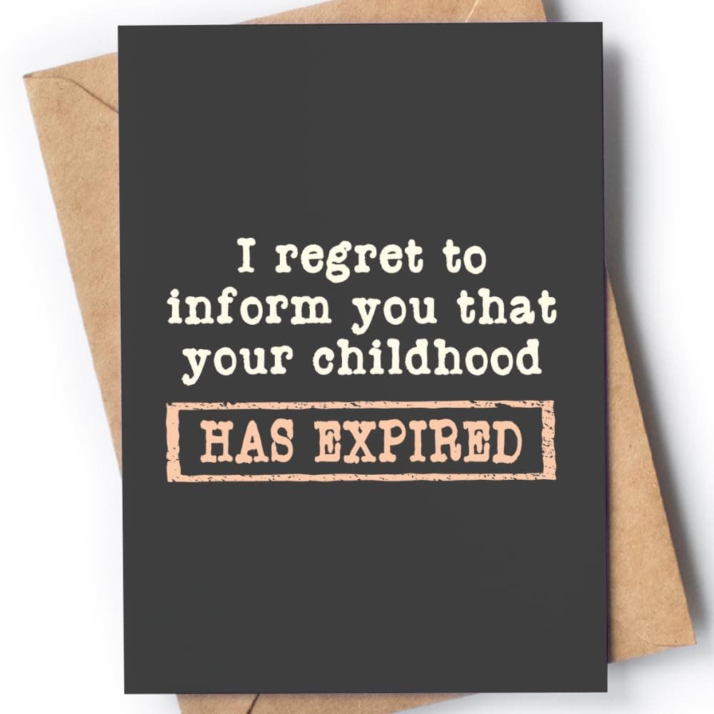 Funny 18th Birthday Card for men or women with envelope | Joke card for someone who is turning 18 years old | Original and unique present idea for son, daughter. | Your ChildhoodClimatePartner certified