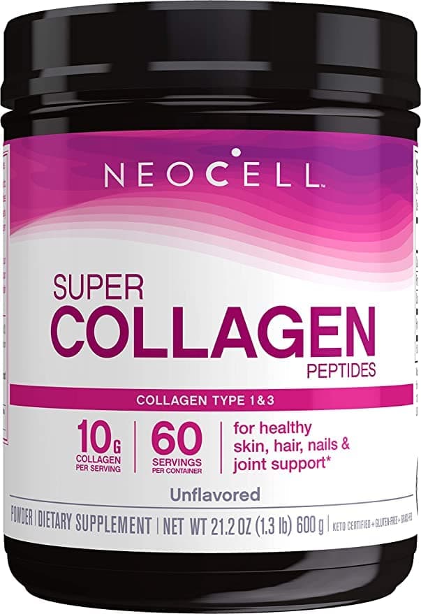 NeoCell Super Collagen Peptides, Grass-Fed Collagen Types 1 and 3, Unflavored, 21.2 Ounces