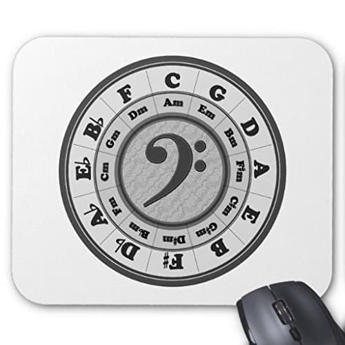Fioieypo Standard Gaming Mousepad Bass Clef Circle Of Fifths Mouse Pad