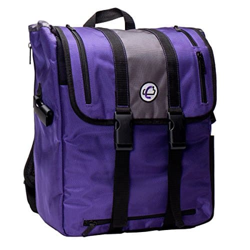 Case-It Bkp-102 Laptop Backpack With Hide-Away Binder Holder, Fits 13-Inch Laptops, Purple/Grey (Bkp-102 Purg)