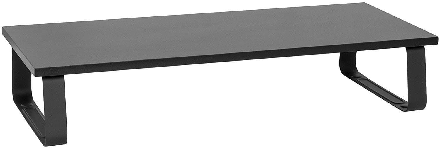 Sturdy Stylish Monitor & Laptop Stand for Desk or Table. Vibration Resistant Steel Legs, Strong Construction Holds 44lbs. 15x10.5", 4.75" High. Portable Lightweight, Modern Look, Non Skid