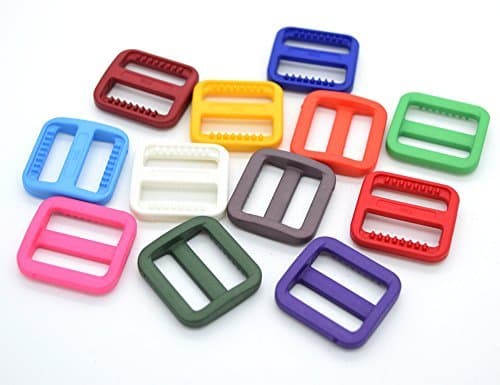 12pcs 3/4" Plastic Colorful Slider Tri Glide Adjust Buckle for Backpack Belt Straps Dogs Collar Webbing Parts Accessories