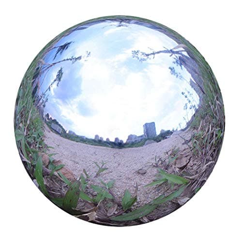 Kanff Durable Stainless Steel Gazing Ball, Hollow Ball Mirror Globe Polished Shiny Sphere for Home Garden (8 INCH)