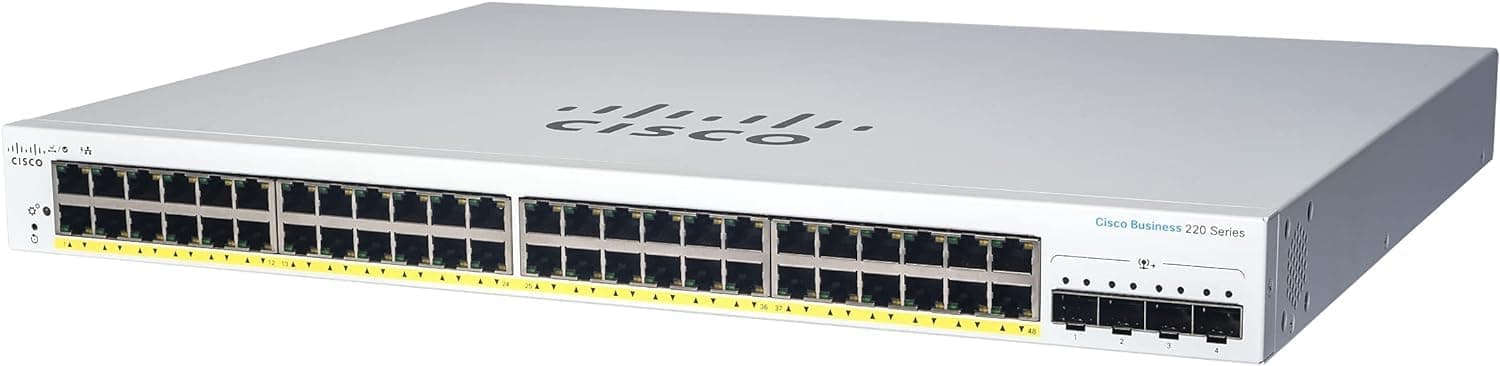 DESIGNED Business CBS220-48P-4G Smart Switch | 48 Port GE | PoE | 4x1G SFP | 3-Year Limited Hardware Warranty (CBS220-48P-4G-NA)