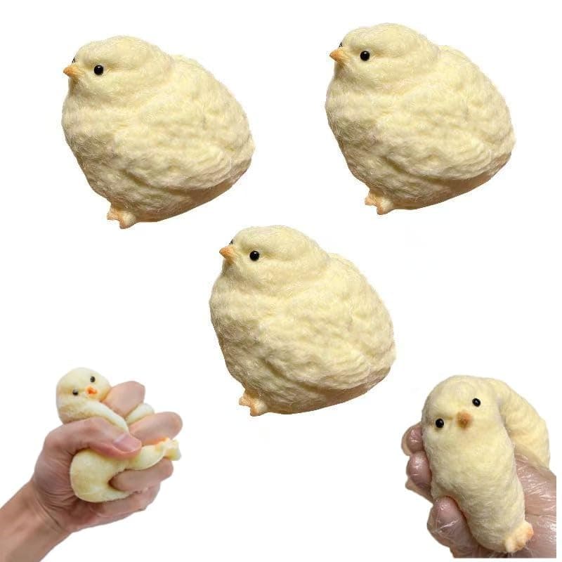 ORCHID M® 3Pcs Handmade Ultra Soft Furry Chick Toy,Handmade Chick Taba Squishy Toys,Cute Chick Fidget Toys,Spiritukal Handmade Chick Taba Squishy Toys,Ultra Squishy Fidget Toys, Silicone Squeeze Toy