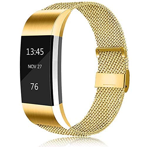 Bands Compatible with Fitbit Charge 2 Band, Adjustable Stainless Steel Magnetic Lock Replacement Wristband for Women Men