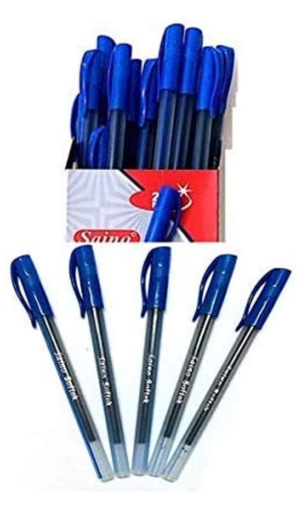 Saino Softek Use and Throw Ball Point Pens (Blue) Pack of 20 Set in 2