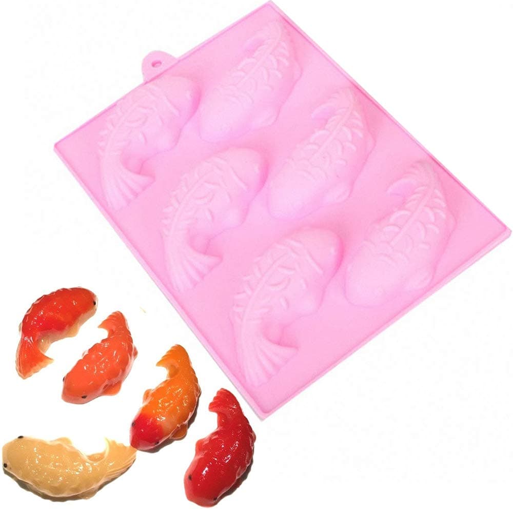 Koi Fish Silicone Mold (Random Color)- Carp Mould for Soap, Ice Cube, Jello Shot, Chocolate, Polymer Clay, Plaster