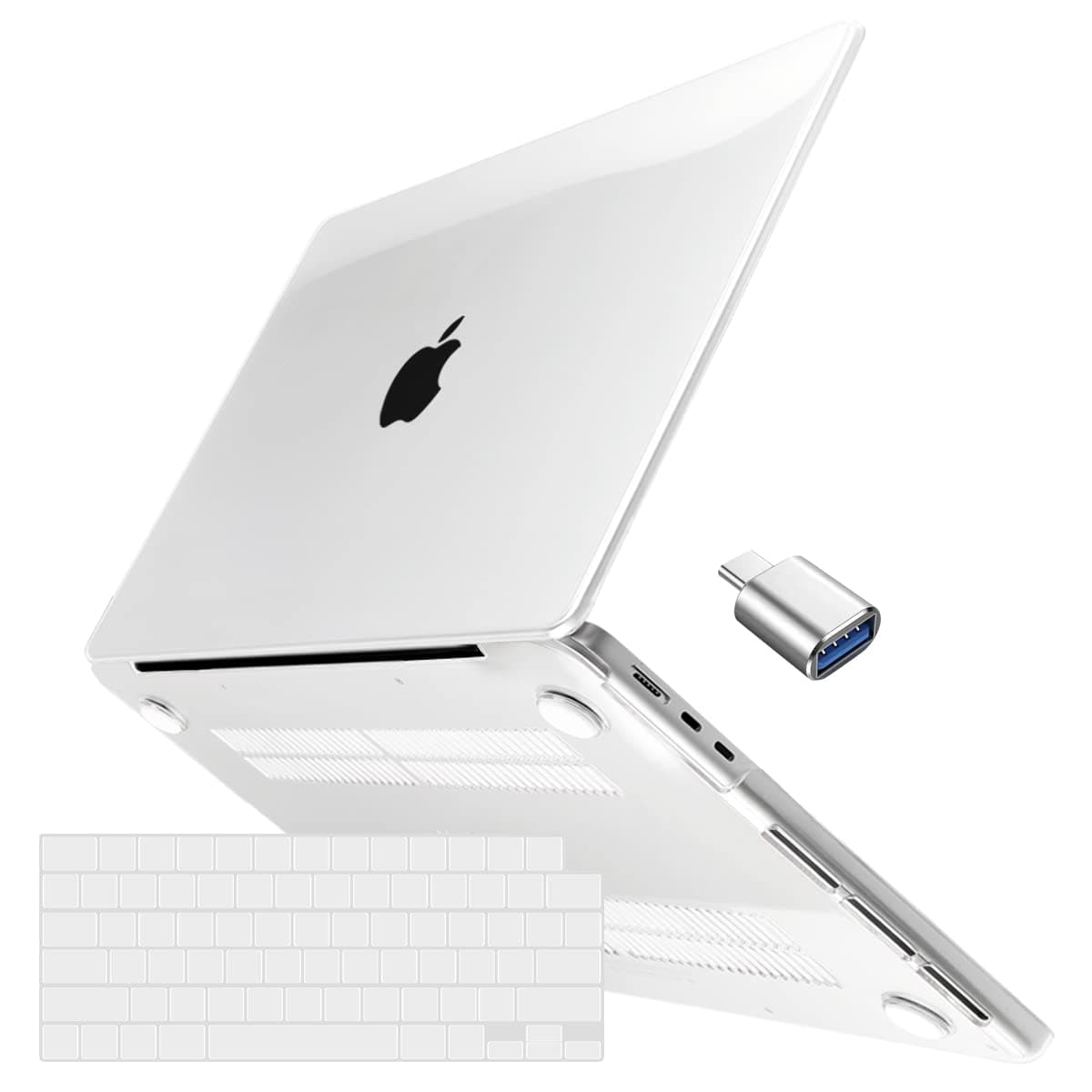 Batianda Compatible with New MacBook Air 13.6 inch Case 2022 2023 2024 M2 M3 Chip Model A2681/A3113, Hard Shell Case with TPU Keyboard Cover, Crystal Clear