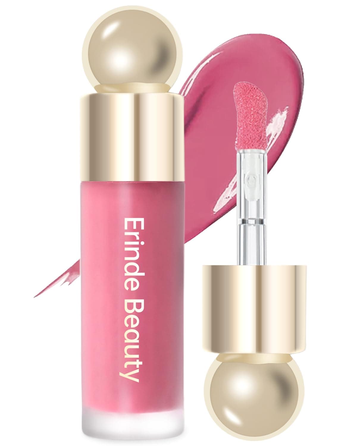 Liquid Blush Waterproof, milk jelly blush, Contouring cream blush,cream blush Long-Lasting, blush on With brush head,Soft Velvet Silk Texture,Improves Complexion,High-Pigment Colour 02#