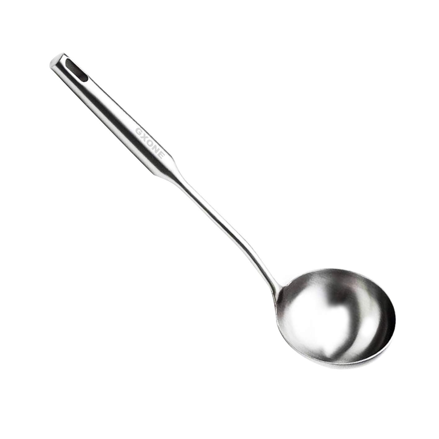 GXONESoup Spoon Ladle,304 Stainless Steel Cooking Spoon Kitchen Tool For Wok With Hollow Handle, Silver/13.9Inch