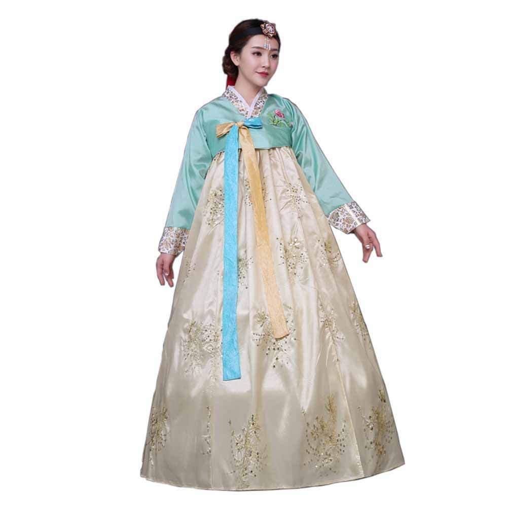 Female Korean Traditional Long Sleeve Classic Hanboks Dress Cosplay Costume Women Palace Korea Wedding Dance Costume
