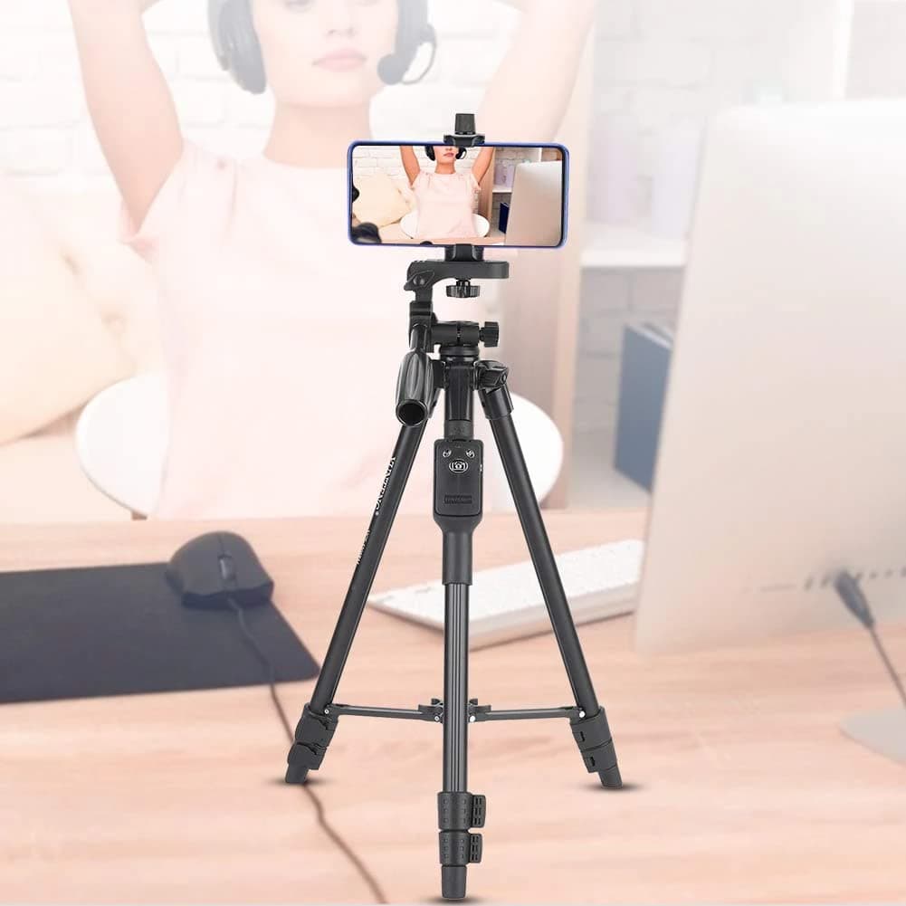 YUNTENG VCT 5208 43cm-125cm Aluminum Tripod With Bluetooth Remote for iPhone Samsung and Other Smartphone