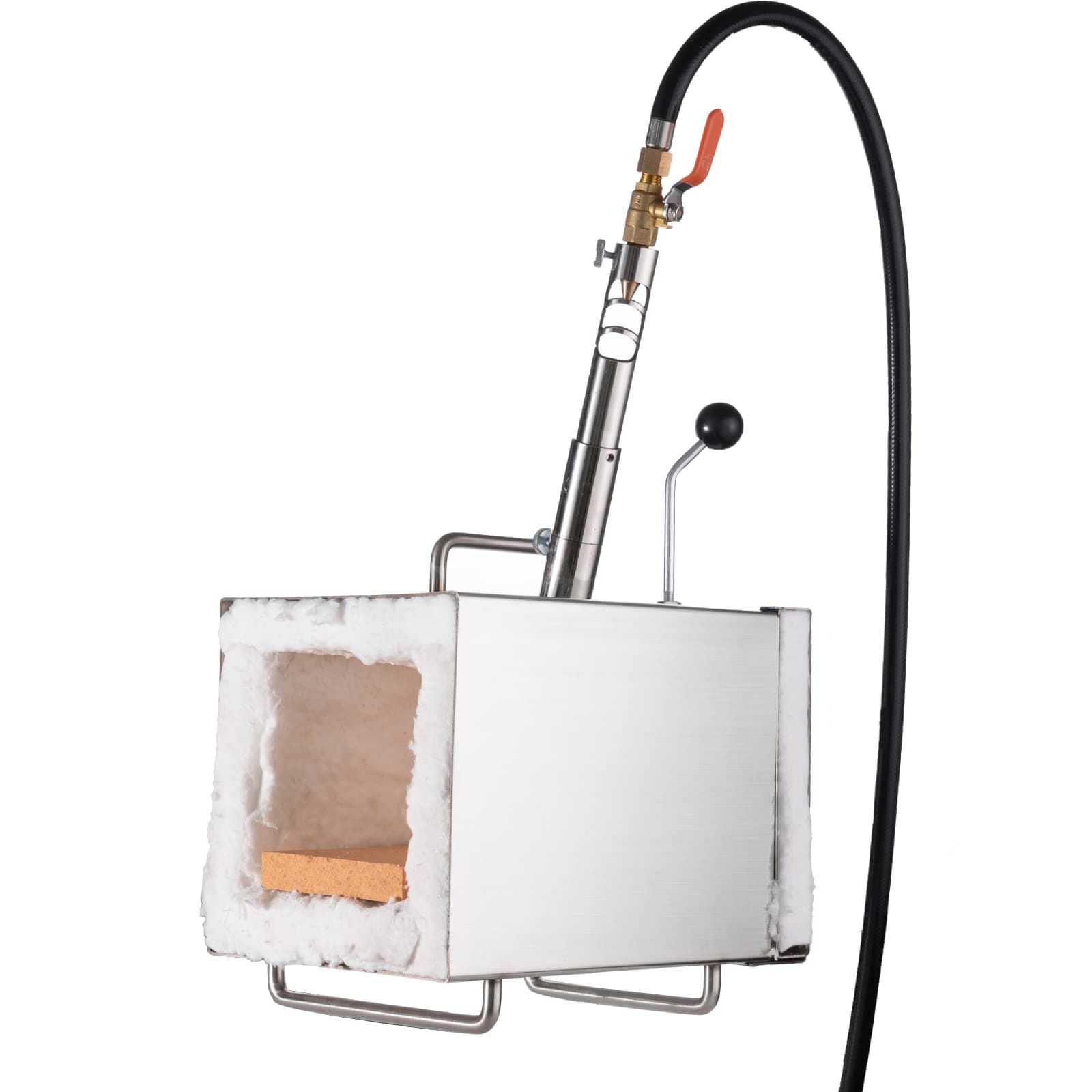 GloryTech Propane Gas Forge Single Burner w/Detachable Door Portable Blacksmith Metal Melting Furnace Kit for Knife Making Forging Tool and Equipment Square