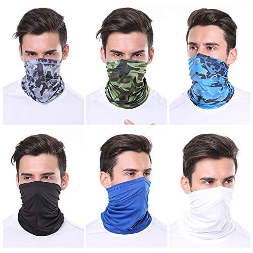 Centenary 6 Pieces Face Mask UV Protection Neck Gaiter Head Wrap Seamless Scarf Mask