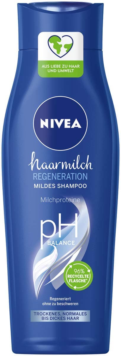 NIVEA Haarmilch Regeneration Mildes Shampoo Normales Haar, 250 ml