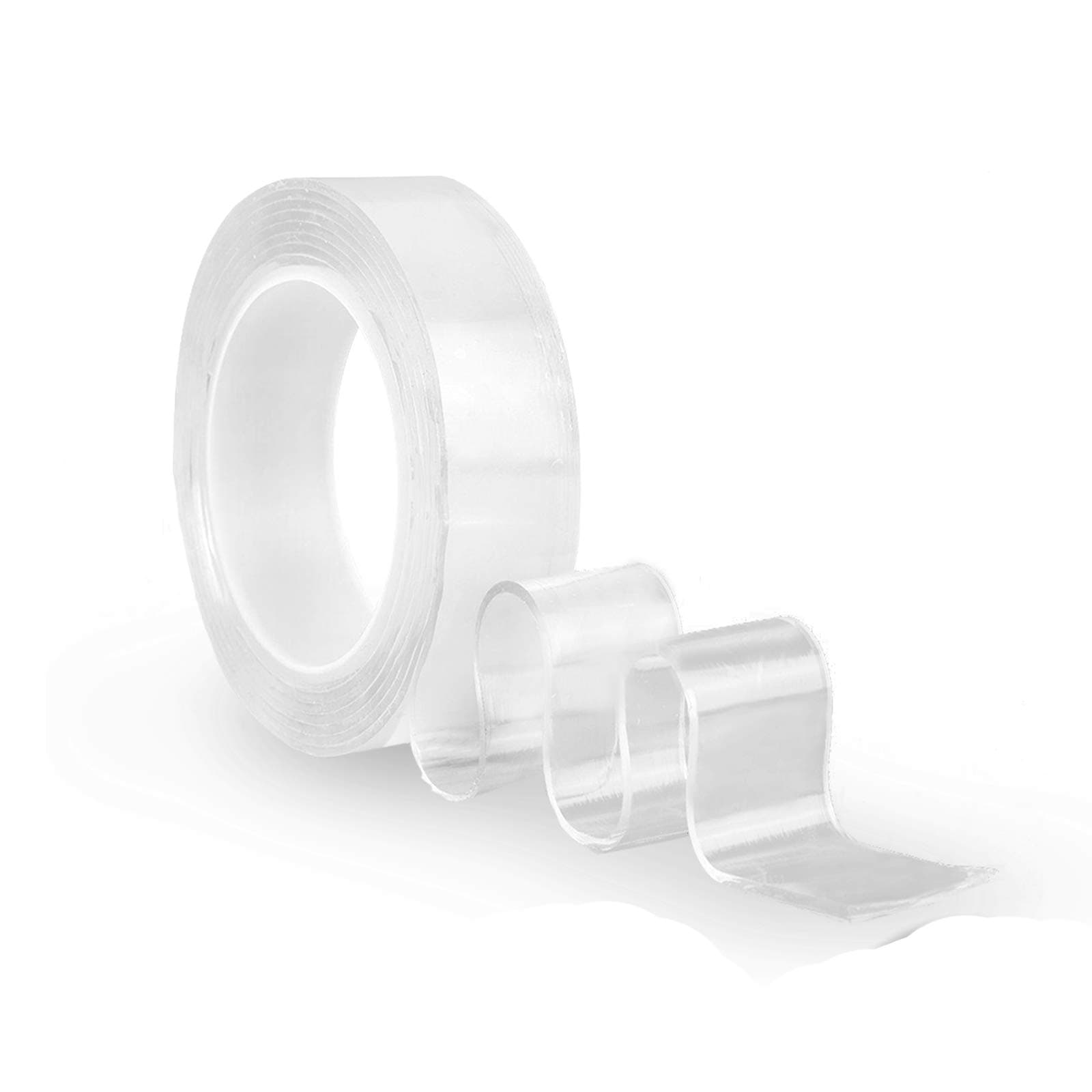 Traceless Washable Adhesive, Removable Reusable Adhesive Gel Grip Tape Duty Double Sided Tape Clear Silicone Tape for Paste Photos Fix Carpet Mats Pen Key, 9.84FT/3METERS