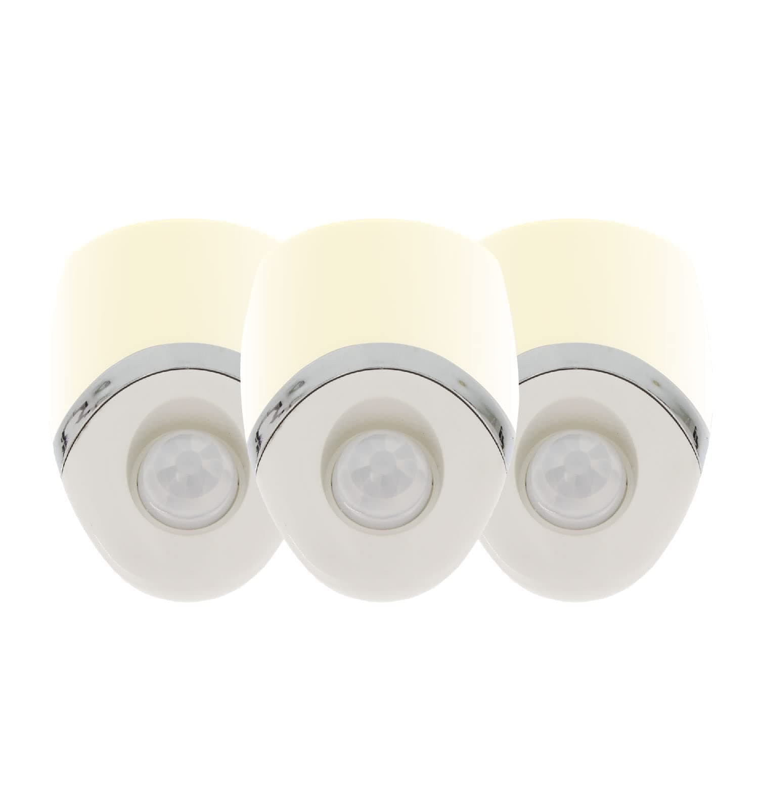 AMERELLE Motion Sensor Night Light, 3 Pack - LED Plug in Night Light with Sensor That Lights Up When It Auto Detects Motion - Wide 100 Degree Detection Zone - Ideal for Bathroom & Nursery - (73092CC)