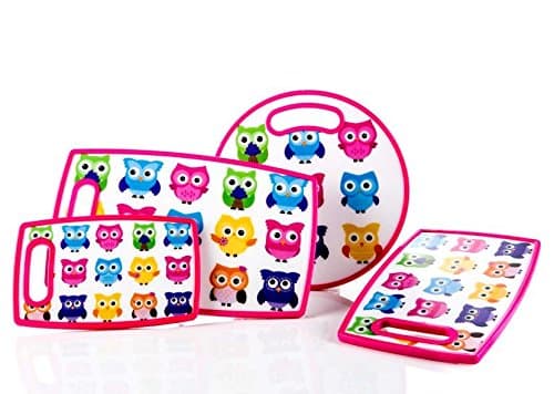 Evviva: Set of 4 Owl-Decorated Cutting Boards [ Italian Import ]