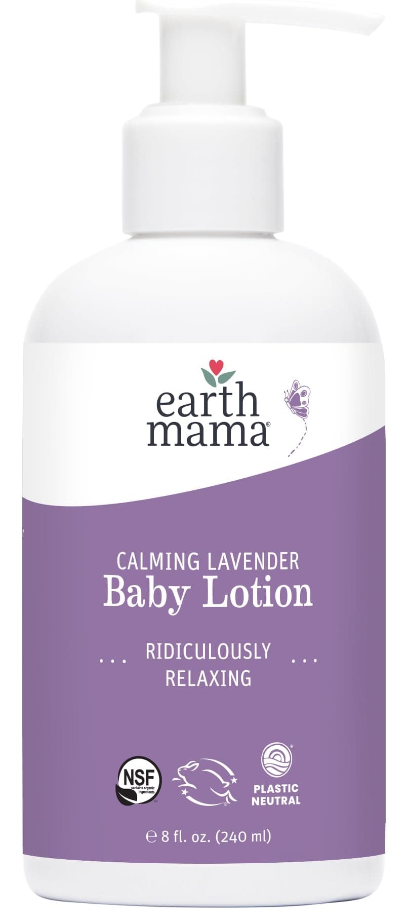 Earth Mama Calming Lavender Baby Lotion with Organic Calendula, 8-Fluid Ounce