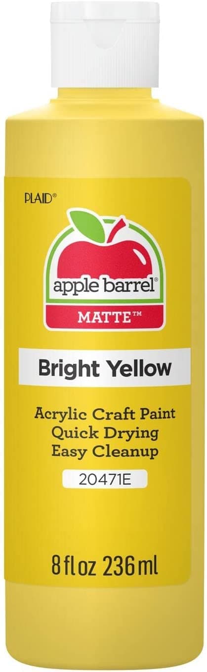 Apple Barrel Acrylic Paint in Assorted Colors (8 Ounce), 20471 Bright Yellow- Pack of 1