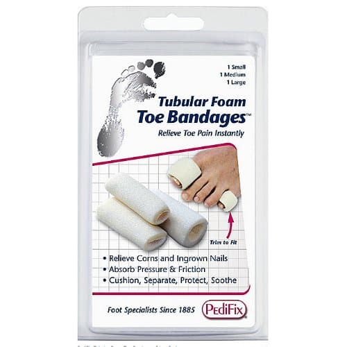 Pedifix Tubular-Foam Toe Bandages -#P337-1 Small/1 Medium/1 Large, 3 Pack