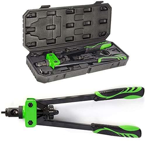 DoubleSun 14-Inch Hand Riveter Rivet Gun Nut Setter kit-6 PCS Metric & SAE Mandrels(M6 M8 M10& 1/4-20 5/16-18 3/8-16) and 90 PCS Rivnuts