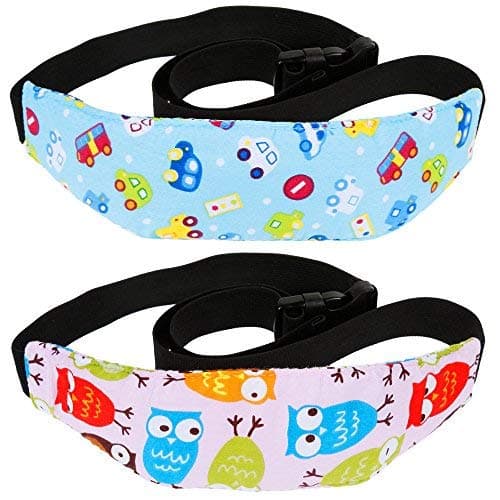 Baby Car Head Support, Rovtop 2 Pcs Toddler Car Seat Head Strap Nap Aid Holder Belt, Neck Protection Belt
