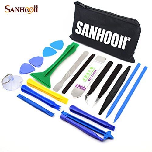 SANHOOII Universal Professional Phone Repairing Opening Tools Suction Cup Tweezers Pry Spudger Tool Kit for iPhone iPad Disassembly DIY Mobile Pad Tablet PC TV Game Controller Notebook Electronics