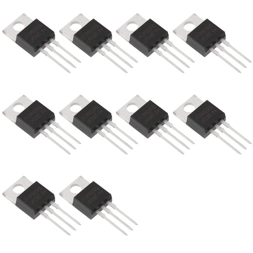 10pcs LM338T LM338 338 1.2V to32 V Linear Voltage Regulator 1-Channel,5A 3-Pin TO-220